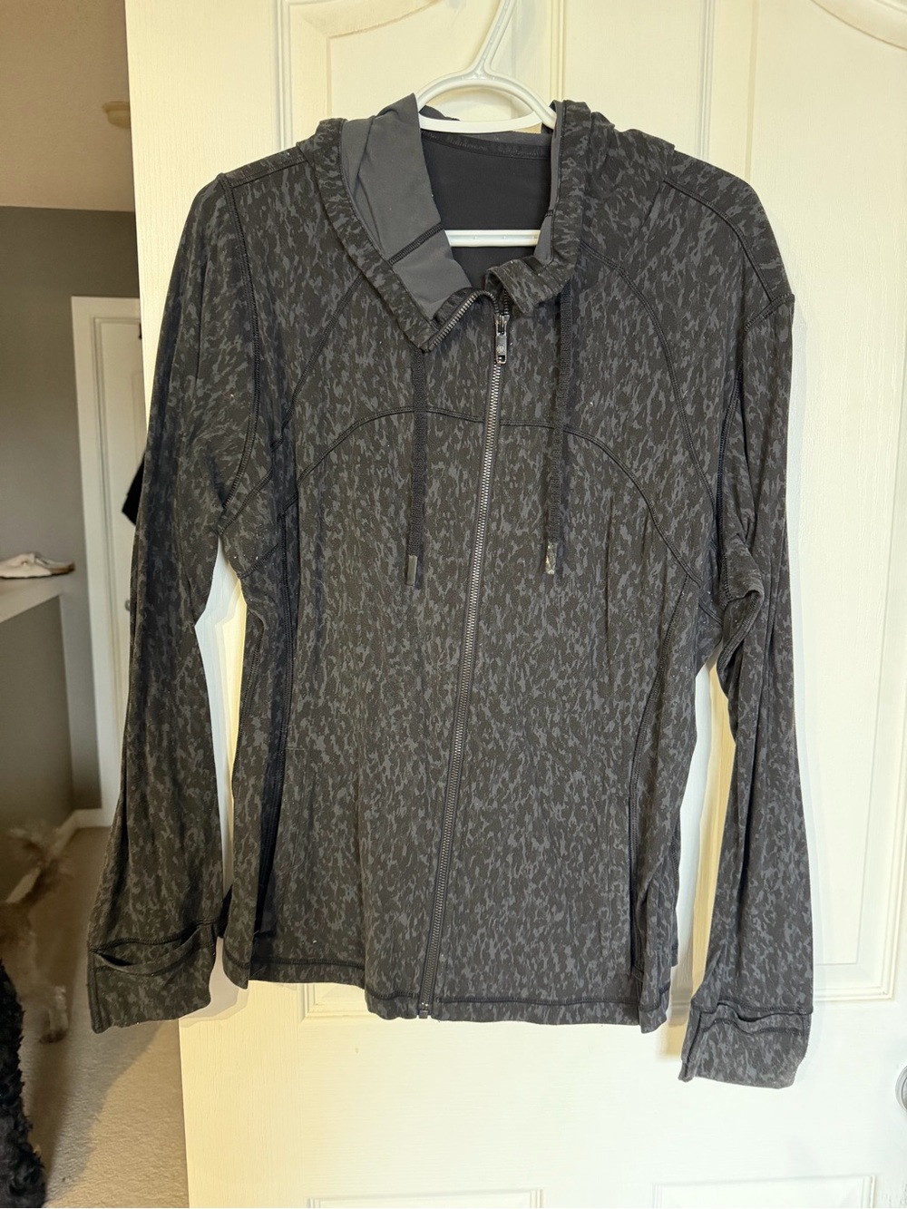 lululemon athletica Women’s Charcoal Patterned Zip Hoodie - Dark Gray